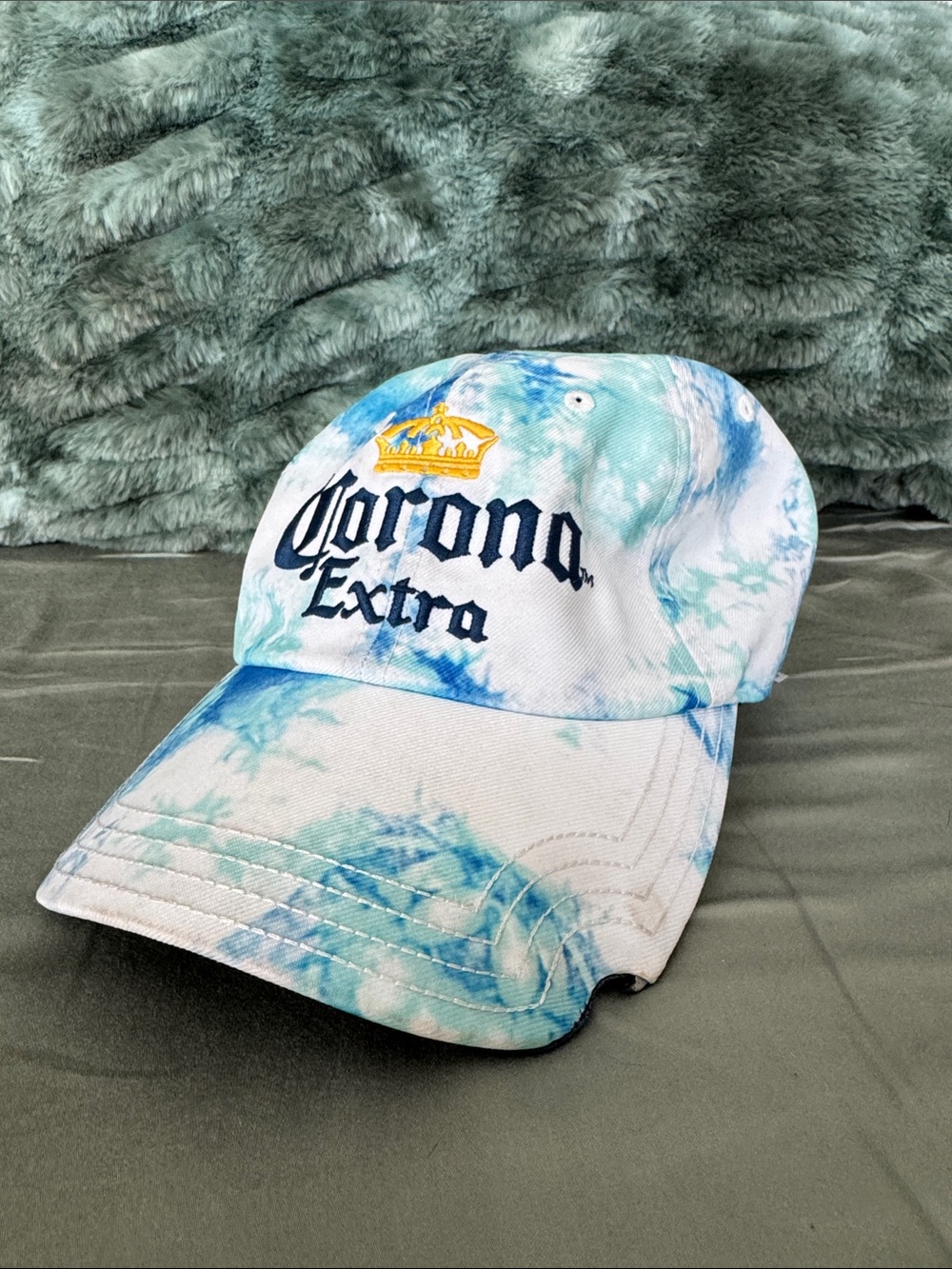 Tie-Dye Blue Corona Extra Baseball Cap with Bottle Opener